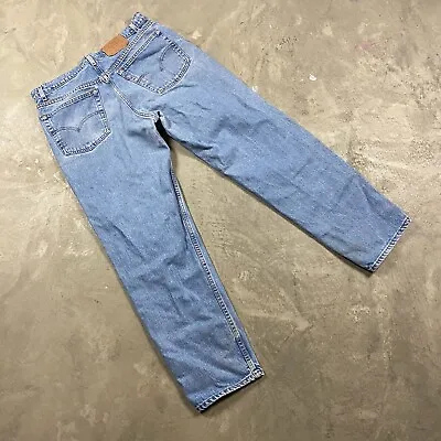 90s VTG LEVIS 555 Jeans USA Made 80s 38x32 Fits 37x31 Relaxed Fit Straight Leg • $27.99