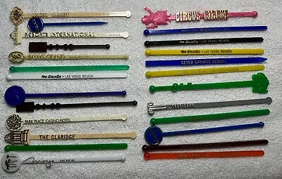 Las Vegas Casino Swizzle Sticks Lot Of 25 Resort Hotel Cocktail Drink Stirrers • $12