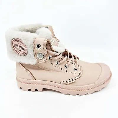 Palladium Baggy Rose Dust Pink Leather Womens Size 5.5 Combat Boots 96433 612 • £53.03