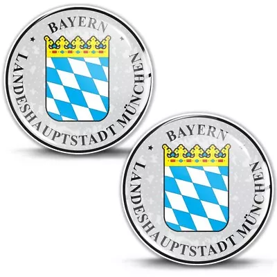 2 X 3D Gel License Plate Registration Stickers Germany Munich • $9.99