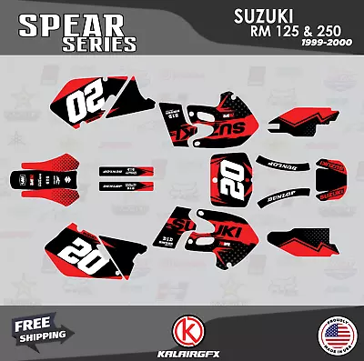 Graphics Kit For SUZUKI RM125 RM250 1999 2000 99 00 Spear Series - Red • $87.99