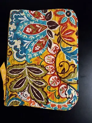 Vera Bradley Paisley Yellow 8 1/2 In Lined Zippered Travel Make Up Storage Pouch • $8