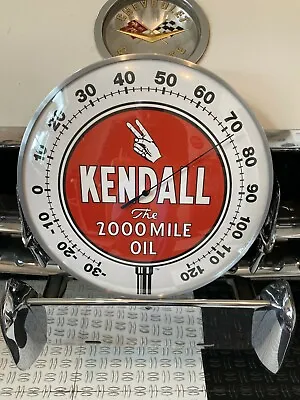 KENDALL Gas And Motor OIL Vintage Style Round Thermometer 12 INCH NEW GLASS FACE • $29.99