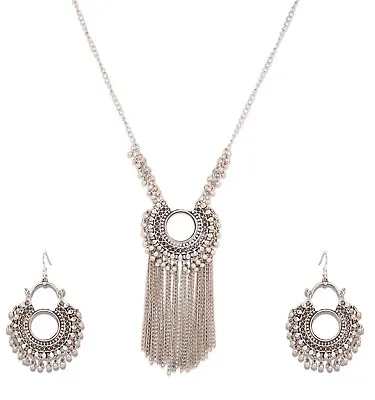 Afghan Kuchi Chain Necklace Indian Tribal Vintage Bollywood Silver Jewelry Sets • $14.99