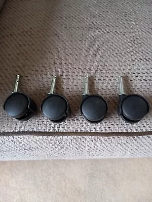 £4.20 • Buy 40mm Castor Wheels 4 Pack - Chair Wheel Replacement - Swivel Twin Castors Bolt