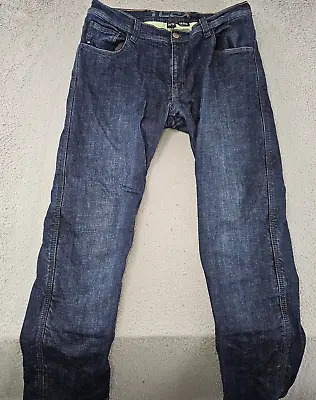 Reax Jeans Mens 34x32 Blue 610 Jean Motorcycle Knee Padded Protective Straight • $59.99