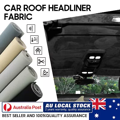 Car -Headliner Material Foam Roof Lining Fabric Replace Hood Liner Dampens Noise • $45.98