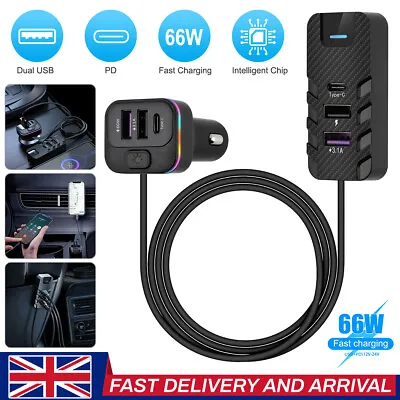 155W 6 Port Multi USB PD HUB Adapter Car Charger Dock Charging Station QC3.0 UK • £11.44