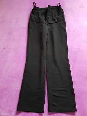 M2B Maternity Size 8 Over Bump Straight Work Trousers L30  - Black • $8.21