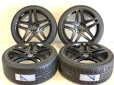 22x10 MERCEDES SATIN BLACK WHEELS RIMS 2853522 TIRES GL GLA GLE GLS ML 350 • $2329