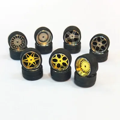 1/64 Scale Alloy Wheels Rubber Tires For Hot Wheels MatchboxTomyTarmac Works • $5.90