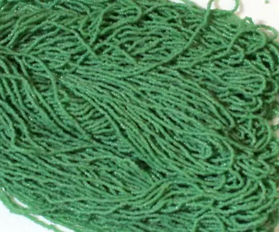 Antique Micro Seed Beads-18/0 Greasy Wasabi Jade Spring Green-2.6g Hanks- Italy • $6.25