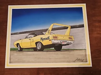 1970 Plymouth Road Runner Superbird ORIGINAL ARTWORK Muscle Car Art Mopar • $99.99