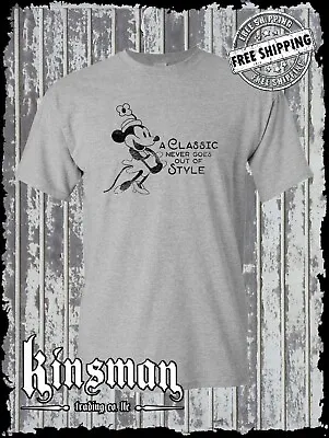 Steamboat Willie - A Classic Never Goes Out Of Style T-Shirt -  Cartoon Mouse • $16.95