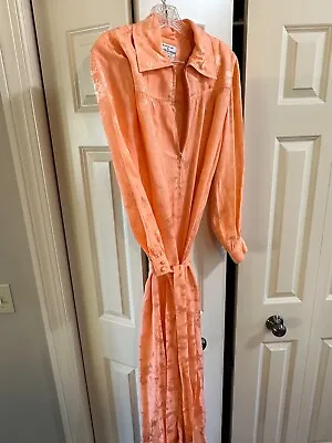 Vintage Rizkallah Malcolm Starr House Dress Robe Womens Sz M Hong Kong 100% Silk • $134.99
