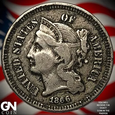 1866 3 Cent Nickel Piece Y0946 • $18