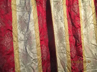 Vintage Silky Damask Curtains X 4 Panels • £4.99