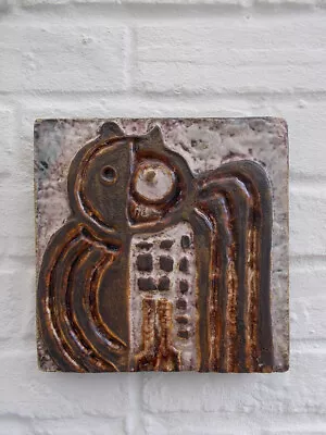 Helmut Schaffenacker German WGP Vintage 1960s MCM Modernist Owl Wall Tile • £43