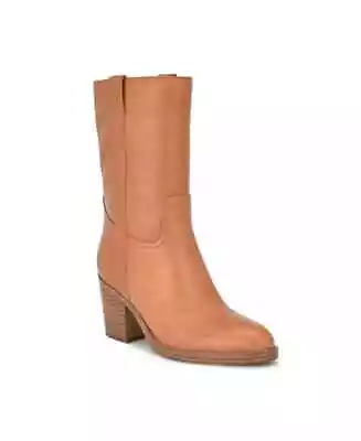 NEW! 9 West Women's Hess Mid Calf Natural Leather Western Boots *FREE SHIP* 10 M • $75.99