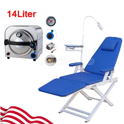 14L Dental Lab Medical Autoclave Steam Sterilizer /Portable Dental Chair W/Light • $469.20