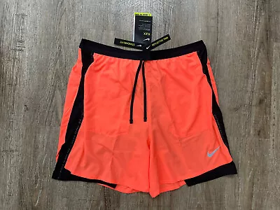 Nike Flex Stride Run Division Hybrid Running Shorts Bright Mango Sz L DA0280-854 • $40.49