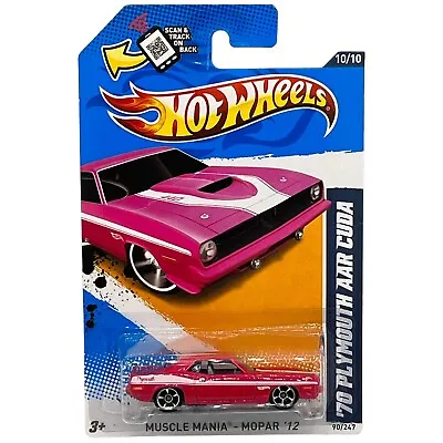 Hot Wheels 2012 Muscle Mania - Mopar '70 PLYMOUTH AAR CUDA PINK 10/10 MC5's • $7.53