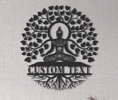 Personalized Buddha Meditation Tree Of Life Metal Wall Art Buddhism Metal Sign • $91.19