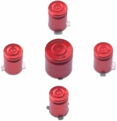 Red Aluminium Alloy Metal ABXY Home 9mm Bullet Button Set Xbox 360 • $9.95