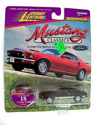 Johnny Lightning 1:64 1969 Mustang Mach 1 Black Mustang Classics 1997 #18 • $7.99