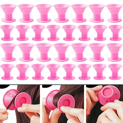 10 Silicone Hair Curlers Roller Magic Wave Spiral Clip Care Sleep In Large Small • £2.56