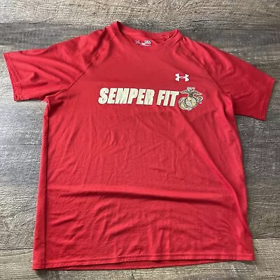 Under Armour Marine Corps Red Athletic Shirt Size Medium • $20