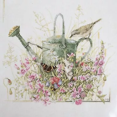 Marjolein Bastin Lanarte Cross Stitch Kit Watering Can Floral 33790 STARTED • $29.98