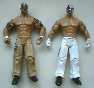 WWE Rey Mysterio 619 Gold & White Pants Jakks Wrestling Figure Lot Of 2 Wrestler • $10.43