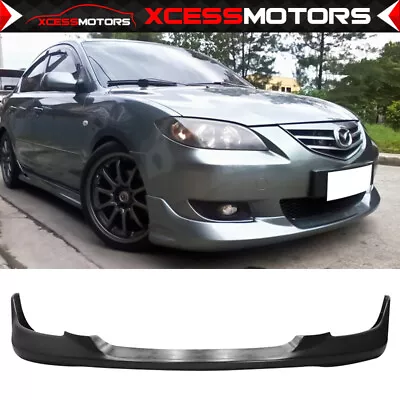 $94.99 • Buy Fits 04-06 Mazda 3 Type-I K Style Unpainted Black Front Bumper Lip Spoiler PU