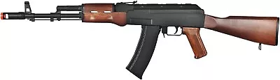 Well AK-47 AEG Semi/Full Auto Electric Airsoft GUN Rifle 6mm BBs Black/Wood • $35