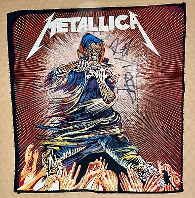 METALLICA VINTAGE FIDDLER “JACKET BACK PATCH” 1986 Autograph By Jason And Kirk • $399