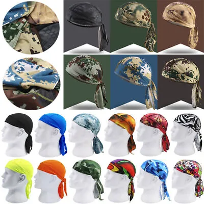 Durag Du-rag Headwear Head Wrap Skull Cap Doo Do Rag Biker Headband Beanie Hat A • $7.99