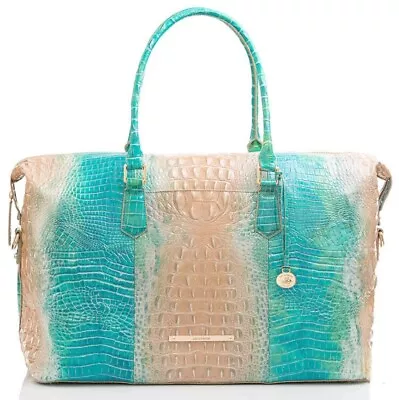 🌴 Brahmin Anywhere Weekender Ocean OmbrÈ  Travel Luggag Leather  Nwt Sold Out🌴 • £945.41