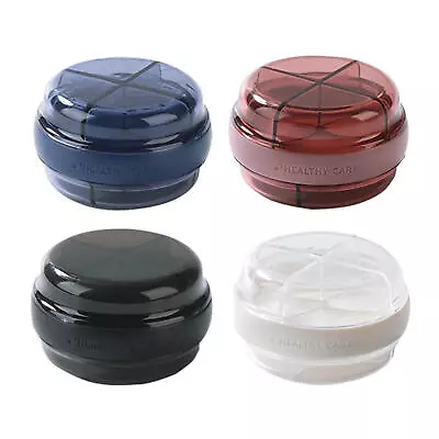 Small Round Pill Case Double-Layer 4 Compartment Medicine Travel Pillbox  • $9.66