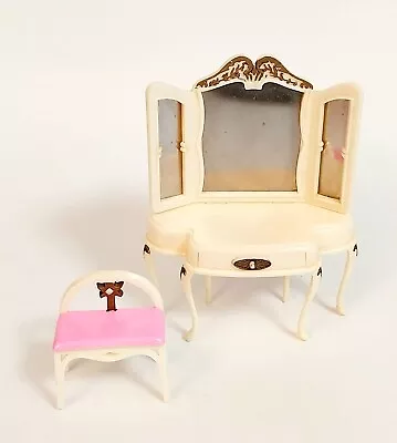 Marx Dollhouse Furniture Little Hostess Bedroom Vanity Mirror Chair Doll House  • $15.50