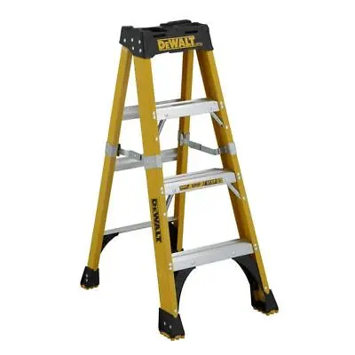 4 Ft Fiberglass Step Ladder 375 Lbs Load Capacity Type 1AA Rating Slip Resistant • $153.19