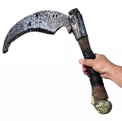 29” SKULL SICKLE WEAPON Medieval Warrior Costume Prop Sword Viking Zombie Blade • $20.99