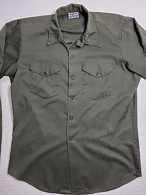 Vintage Big Smith Sanforized Cotton Work Shirt Size Medium USA Long Sleeve • $24.99