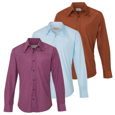 Zen Retro Mens Classic Large Collar 70s Shirt • £25.77