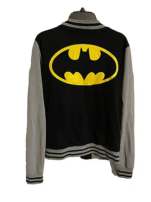 $29.99 • Buy DC Comics Batman Snap Button Varsity Jacket Adult Small Size Retro Logo Black 