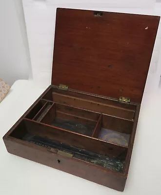 J. Barnard & Son London Mahogany Wood Box For Velvotint Powder Colours Antique • $100