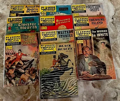 VINTAGE Lot Of 10 CLASSICS ILLUSTRATED 40’s 50’s & 60s Issues #60 Through #69 • $29.25