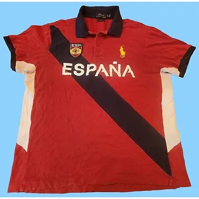 Polo Ralph Lauren Mens Espana Rugby Custom Fit Polo Shirt Size XL #16 ESP • $27