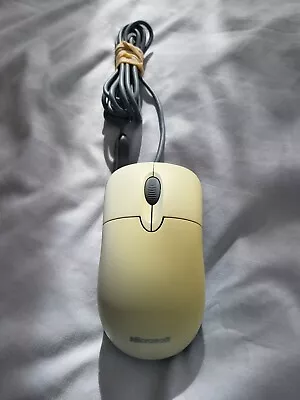 Vintage Microsoft BASIC OPTICAL MOUSE USB Wired 2 Button Scroll P/N X800898 • £9.99