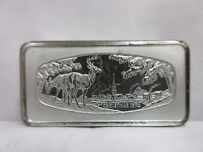 Vintage Franklin Mint 1000 Grains Sterling Silver Ingot Christmas 1976 • $68.95